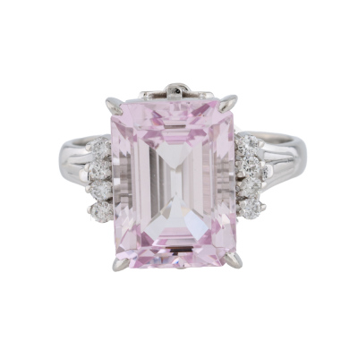 6.60ct Kunzite & Diamond Ring