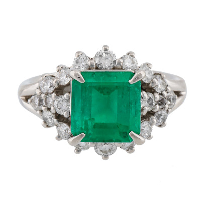 2.29ct Emerald & Diamond Ring