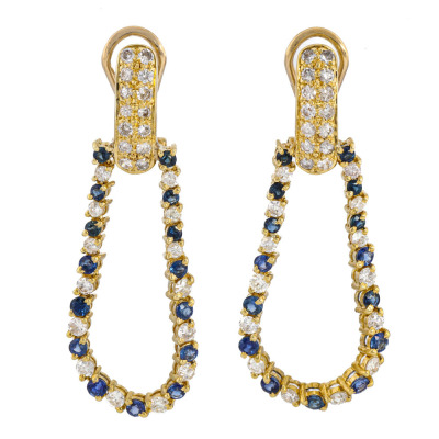 2.21ct Sapphire & Diamond Earrings