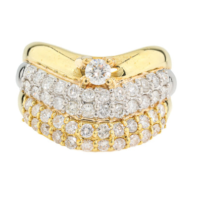 1.61ct Diamond Dress Gold & Platinum Ring