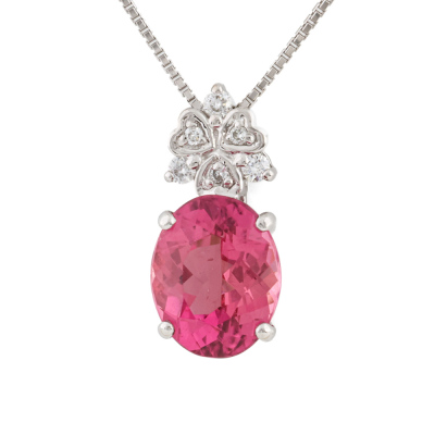2.71ct Pink Tourmaline & Diamond Pendant