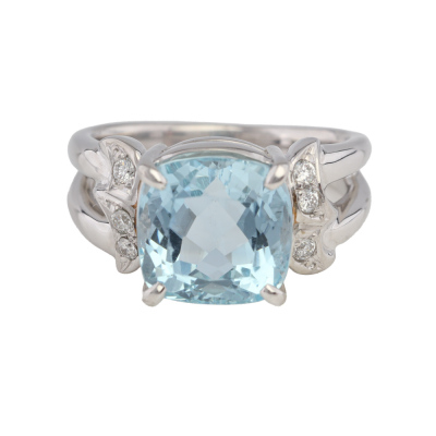 3.35ct Aquamarine & Diamond Ring