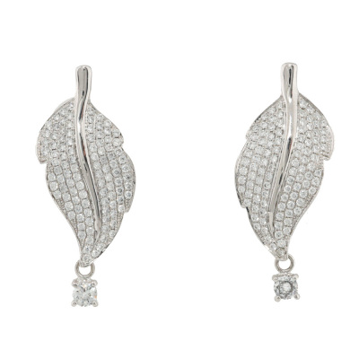 1.74ct Diamond Leaf Earrings