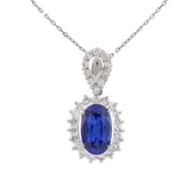 3.29ct Tanzanite & Diamond Pendant