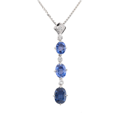 2.83ct Sapphire and Diamond Pendant