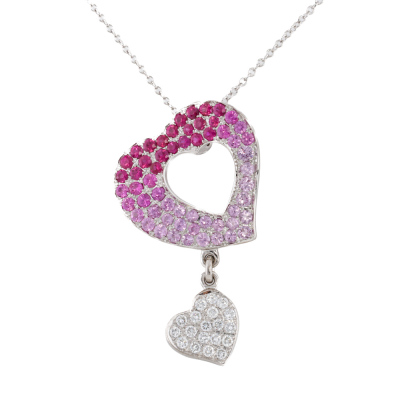 Ruby, Sapphire & Diamond Pendant