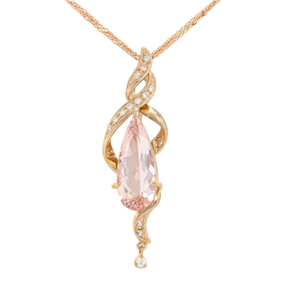 3.60ct Morganite & Diamond Pendant