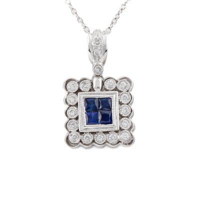 0.46ct Sapphire and Diamond Pendant