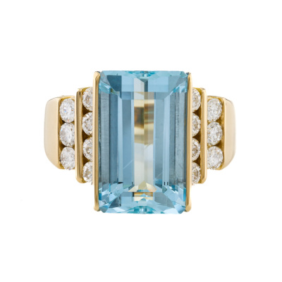 7.00ct Aquamarine & Diamond Ring