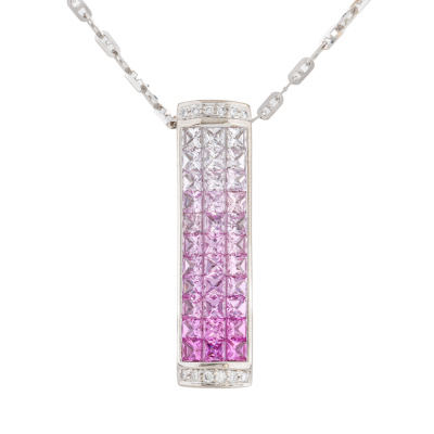 3.34ct Sapphire & Diamond Pendant
