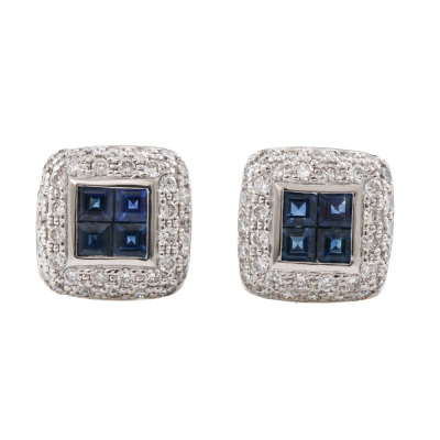 0.45ct Sapphire & Diamond Earrings