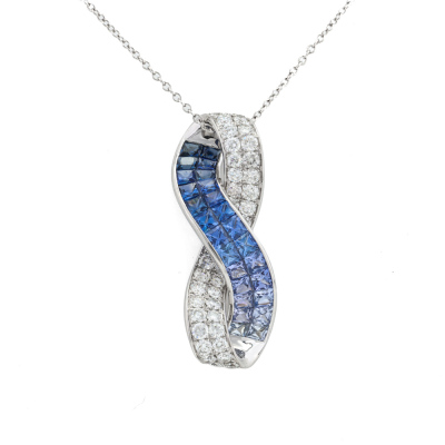 1.80ct Sapphire & Diamond Pendant