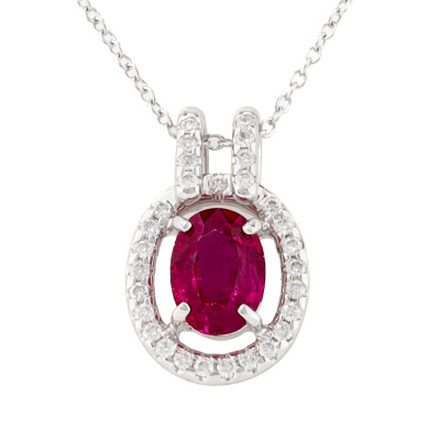 1.14ct Ruby & Diamond Pendant
