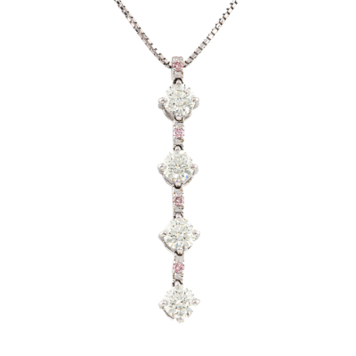 1.04ct Pink & White Diamond Pendant 18ct Gold