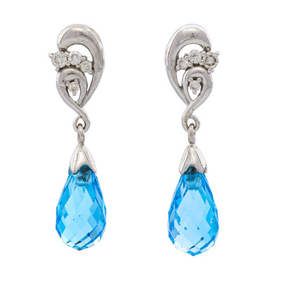 6.70ct Topaz & Diamond Earrings