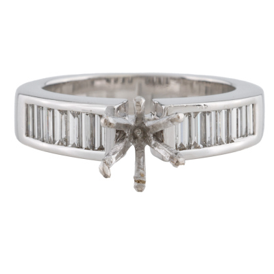Ring Semi Mount with Diamond Set Shoulders