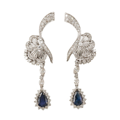 2.00ct Sapphire & Diamond Earrings