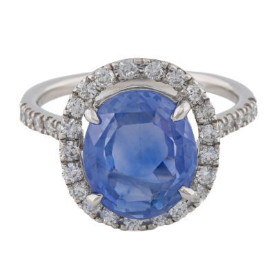 5.34ct Unheated Sri Lankan Sapphire Ring GIA