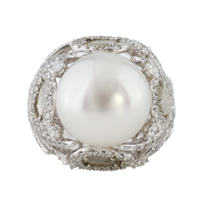 Autore 13mm South Sea Pearl & Diamond Ring