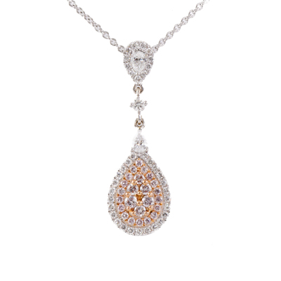 Hardy Brothers Pink & White Diamond Pendant