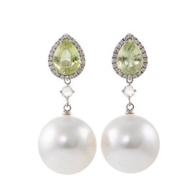 Autore Pearl, Sapphire & Diamond Earrings