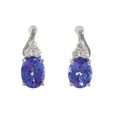 4.90ct Tanzanite & Diamond Earrings