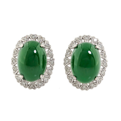 Jade & Diamond Earrings