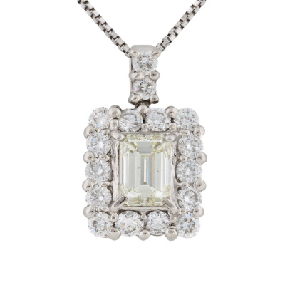 1.00ct Centre Diamond Halo Pendant