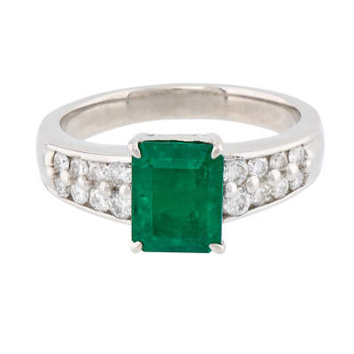 1.84ct Colombian Emerald & Diamond Ring