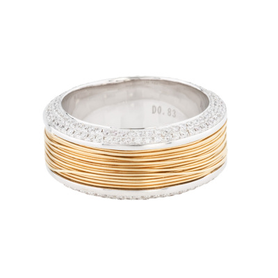 Diamond Two-tone Band Ring 18ct Gold 13g