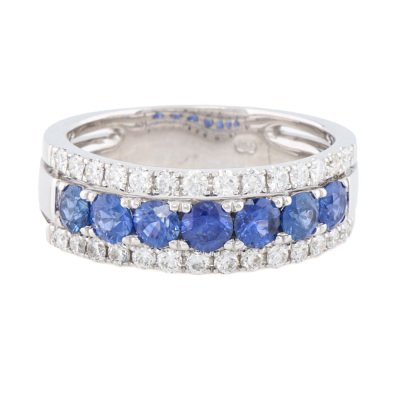 Hardy Brothers Blue Sapphire & Diamond Ring