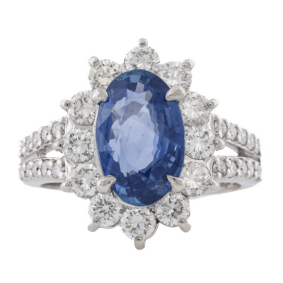 3.16ct Unheated Ceylon Sapphire Ring GSL