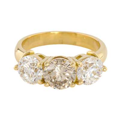 3.16ct Diamond Trilogy Ring GIA