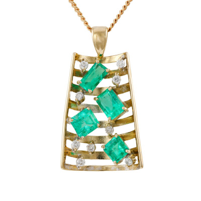 2.31ct Emerald & Diamond Pendant