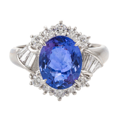 2.90ct Tanzanite & Diamond Ring