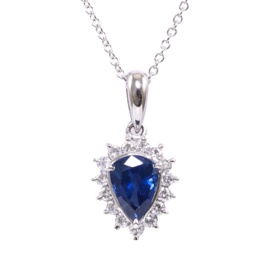 1.51ct Sapphire & Diamond Pendant