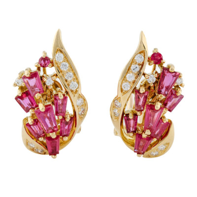 2.27ct Ruby & Diamond Earrings