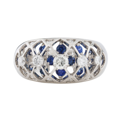 0.40ct Sapphire & 0.60ct Diamond Ring