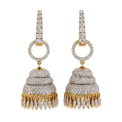 Detachable Diamond Earrings 18ct Gold, 27.6g