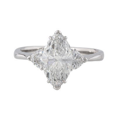 1.77ct Centre Marquise Diamond Ring GIA D SI1