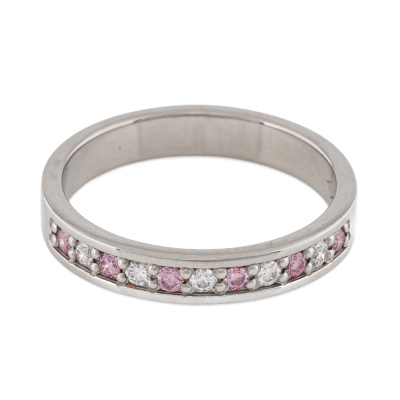 Pink & White Diamond Ring