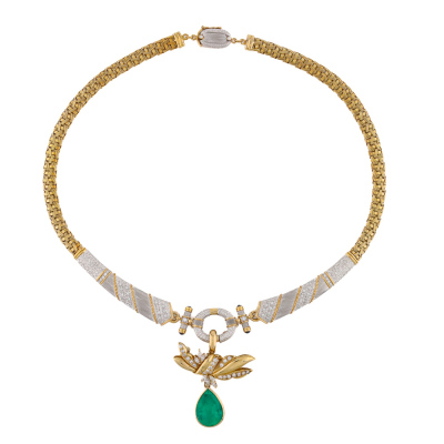 8.74ct Emerald & Diamond Necklace