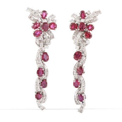 5.50ct Ruby & Diamond Detachable Earrings