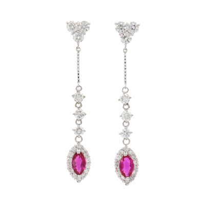 0.98ct Ruby & Diamond Earrings