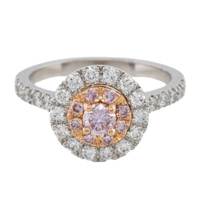 Pink Diamond Halo Ring
