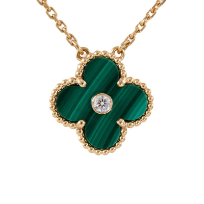 Van Cleef & Arpels Vintage Alhambra Malachite Pendant