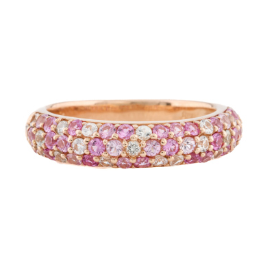 Pink & Colourless Sapphire Ring