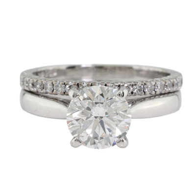 1.50ct Diamond Solitaire Ring & Eternity Ring GIA G SI1