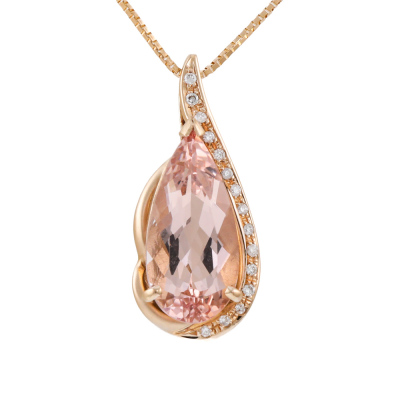 4.36ct Morganite & Diamond Pendant