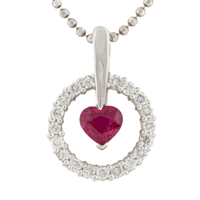 0.53ct Ruby & Diamond Pendant